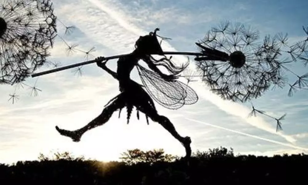 Dandelion Flower Fairy Patio Decorative Ornament