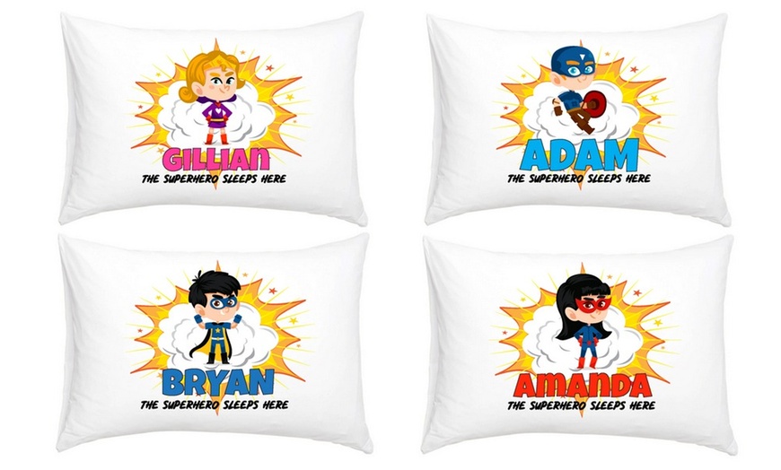 Image 2: Kids Personalised Superhero Pillowcase from DecoMatters