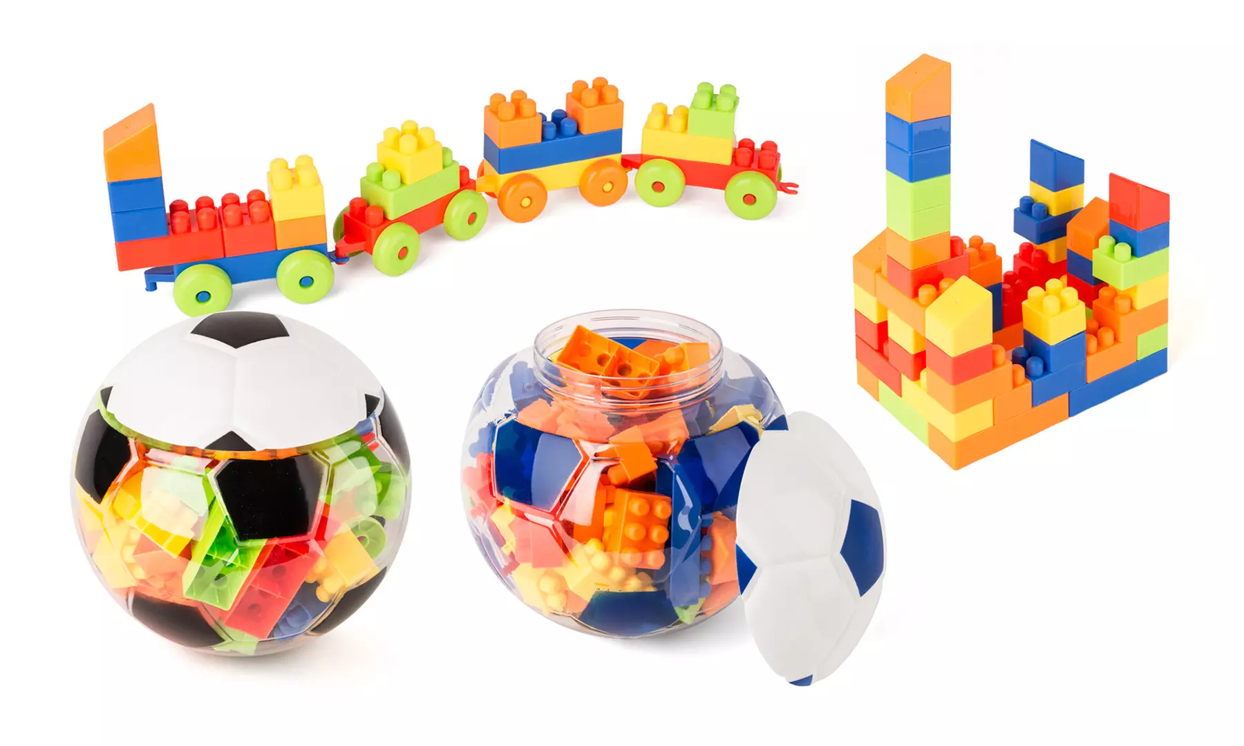 Soccer Ball Building Blocks Toy Case - Primary Image