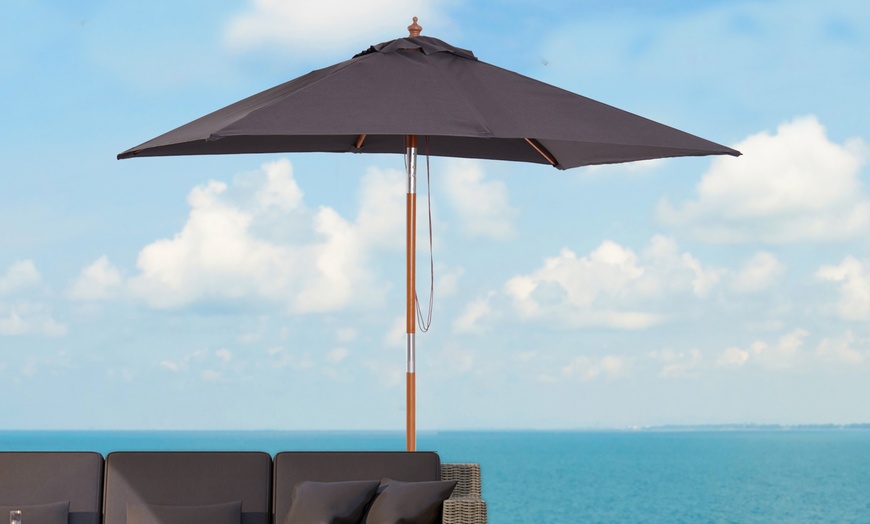 Image 1: Outsunny Garden Parasol Umbrella with Tilting Sunshade Canopy