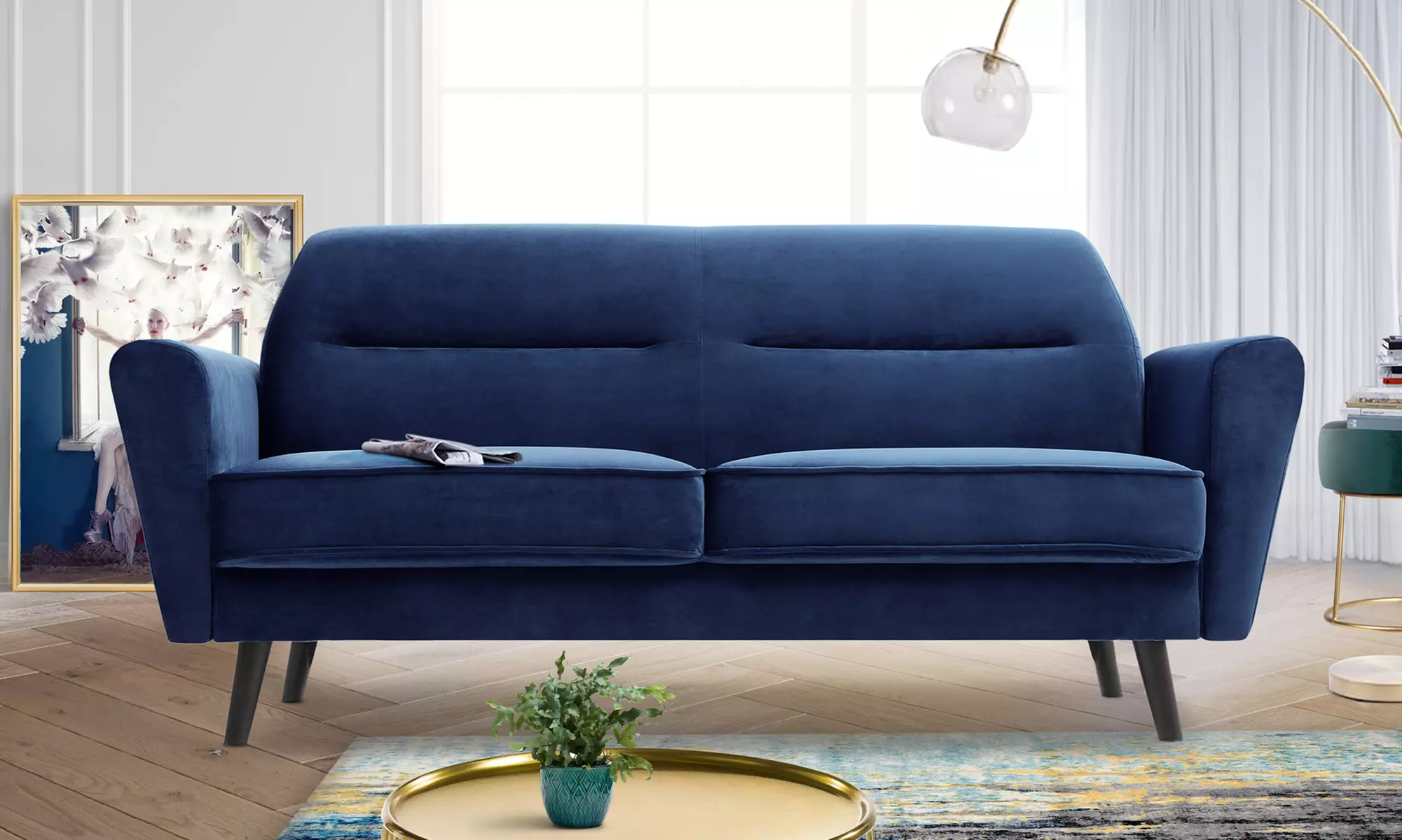 Canapé 3 places Velours Aristo , avec livraison gratuite - Primary Image