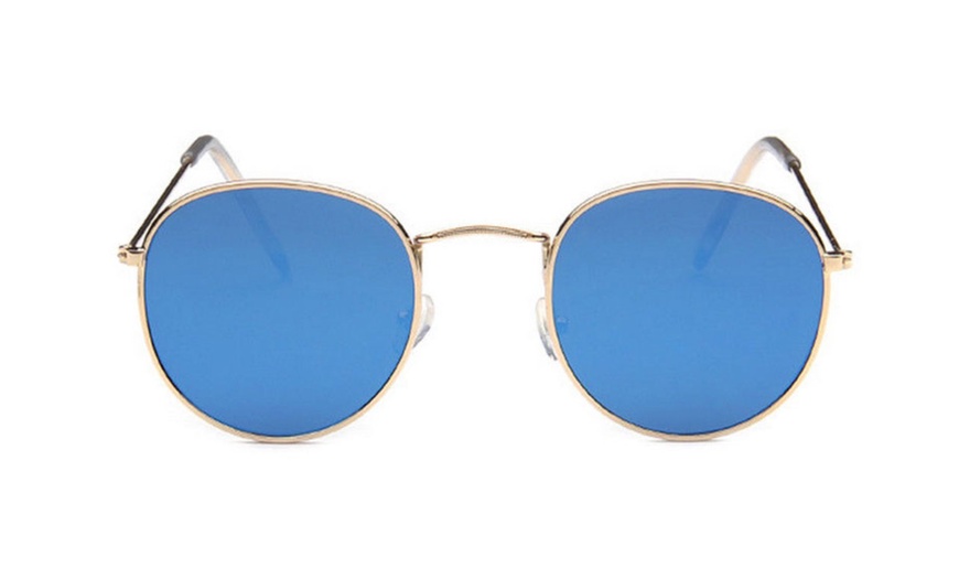 Image 3: Round-Mirrored Sunglasses