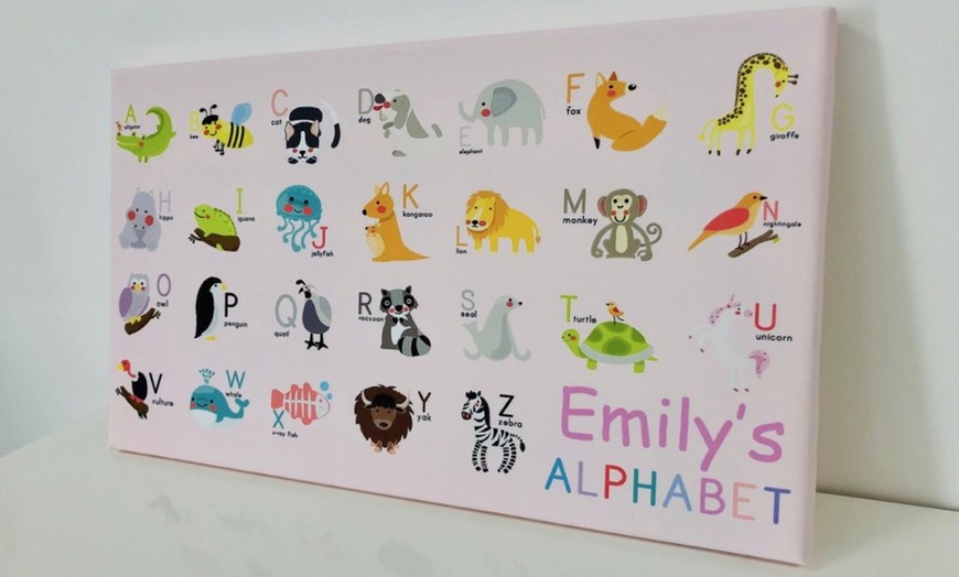 Image 3: Kids Alphabet Canvas Pink / Blue from Decomatters