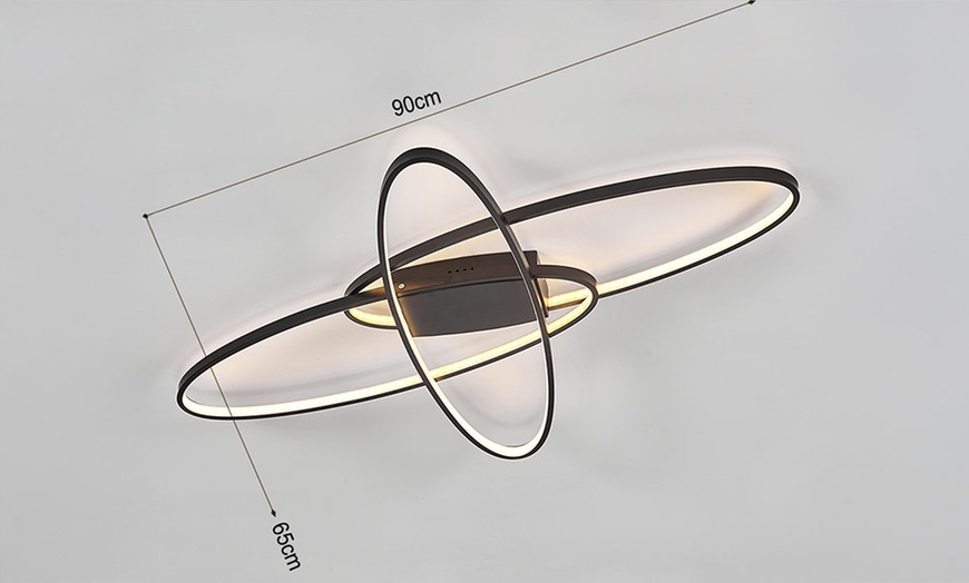 Image 4: Contemporary Energy-Efficient Semi-Flush Oval Ceiling Light