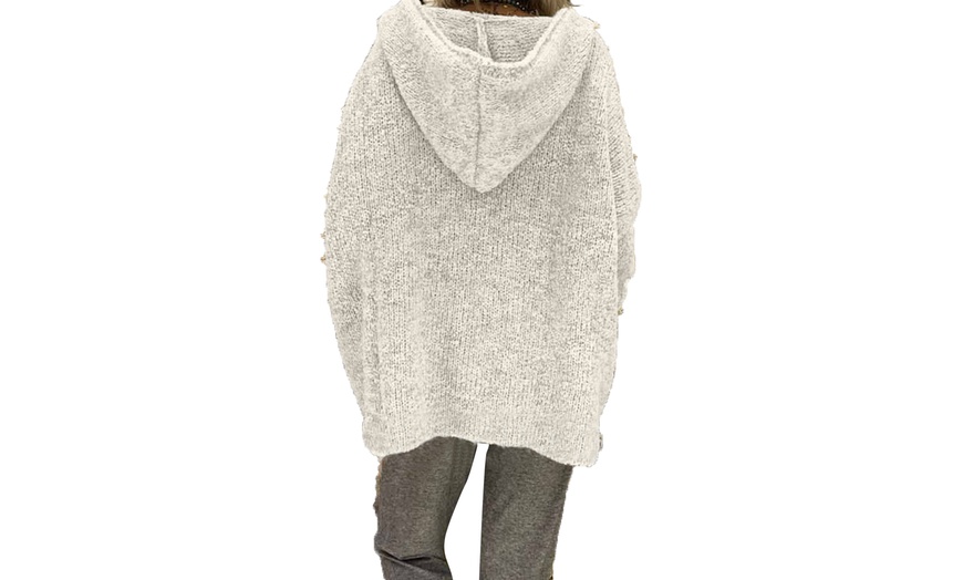 Image 8: Women's V-Neck Hoodie Sweater