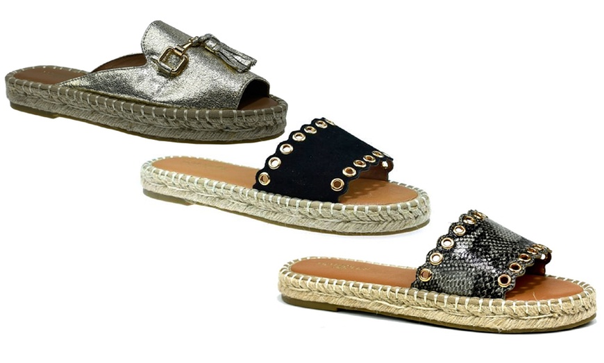 Image 1: Women's Espadrille Mules