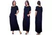 Isaac Liev Women's Short-Sleeve Scoop-Neck Maxi Dress with Pockets. Plus Sizes Available. - Second Medium