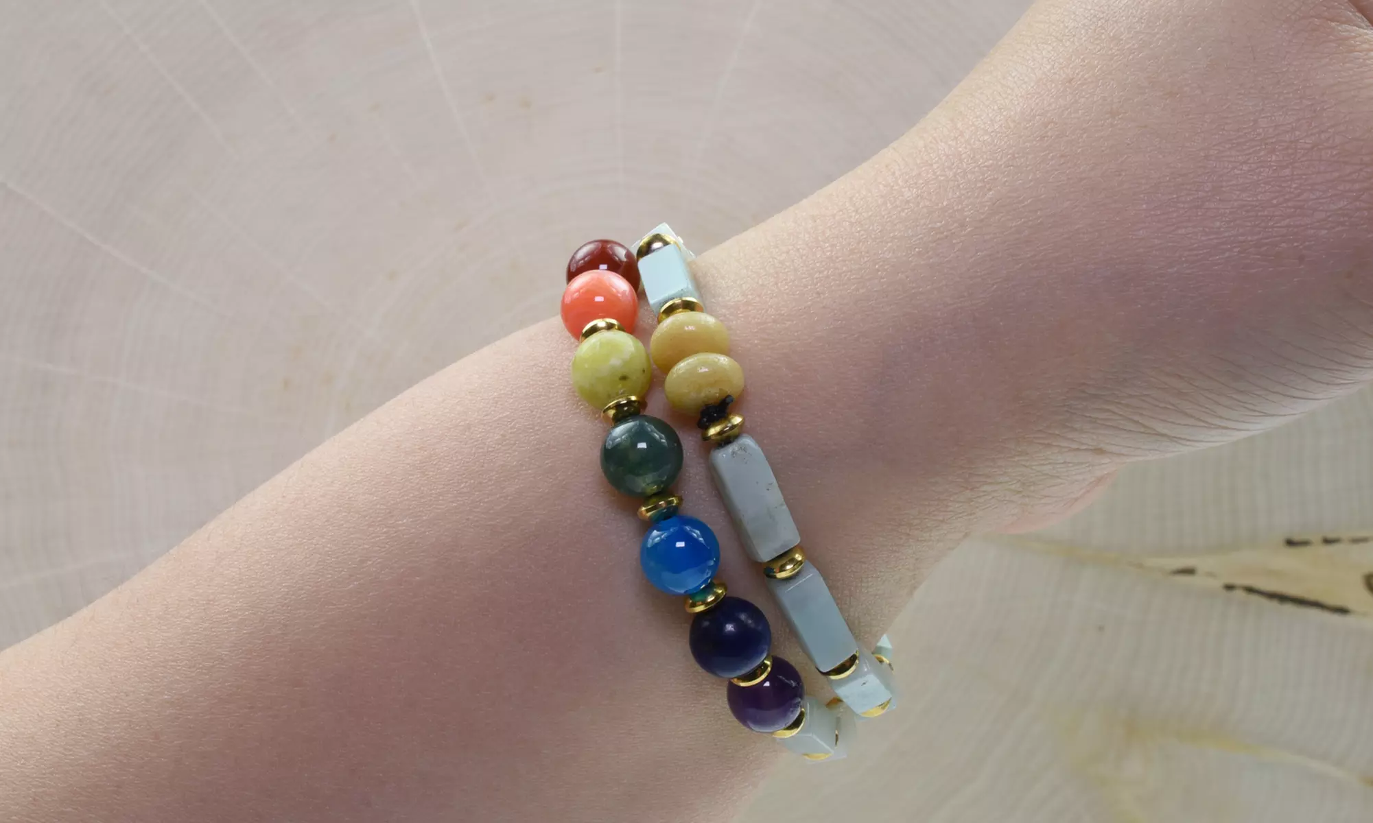 Genuine Double Layer Chakra Bracelet by Pink Box - Primary Image