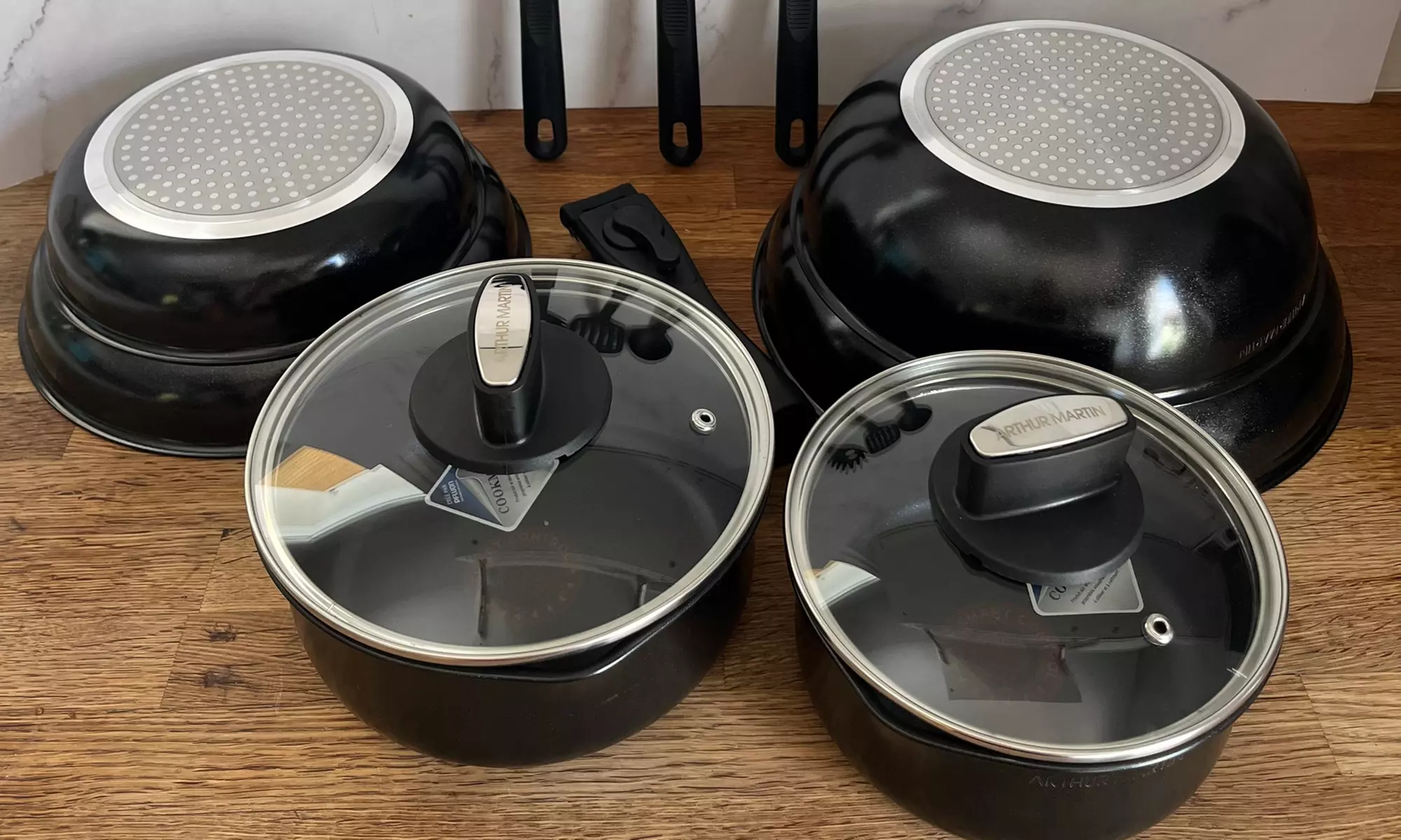 Arthur Martin 12-tlg. Kochgeschirr-Set AM268B in Schwarz - Second Medium
