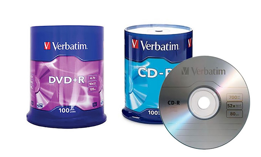 Image 1: 100 Verbatim Blank Media Discs