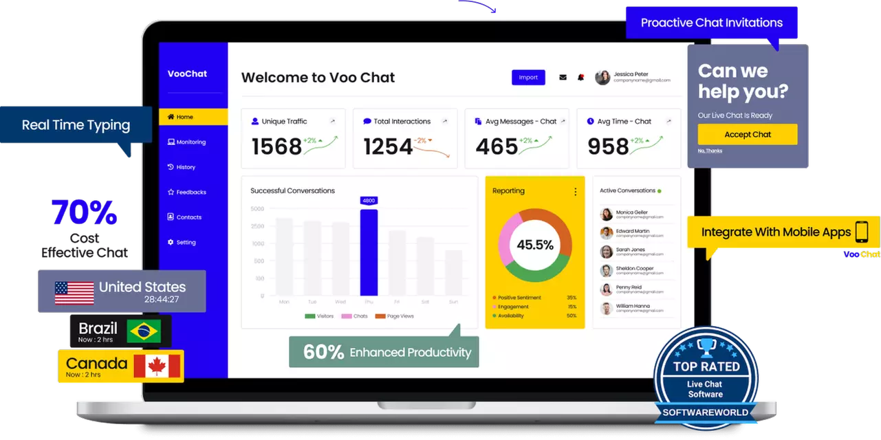 Boost Customer Support with VooChat Live Chat Software + AI-Powered Chatbot Add-On (Save 33%) - Primary Image