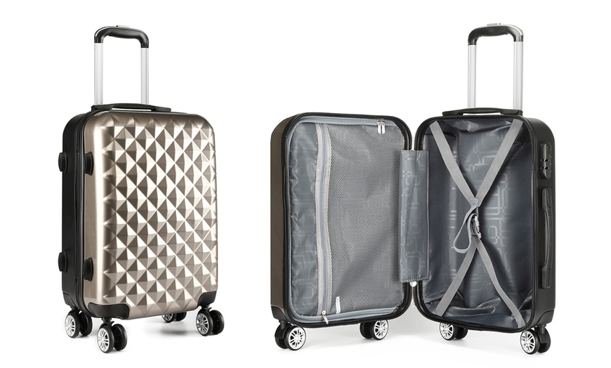 Up To 54% Off Kono Diamond Rhombus Cabin-Size Suitcase | Groupon