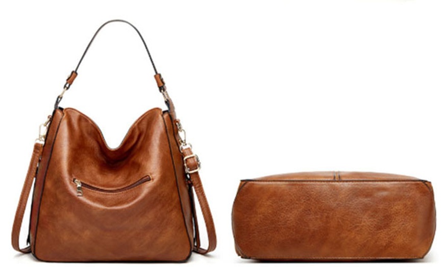 Image 5: Handtasche, Schultertasche und Geldbörse in Leder-Optik für Damen