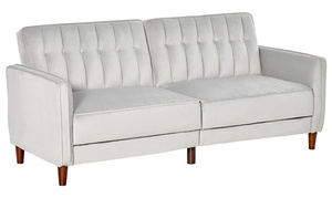  HomCom Velvet-Feel Three-Seater Sofa 