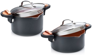 Gotham Steel Pasta Pot with Glass Lid and Non-Stick Ti Cerama