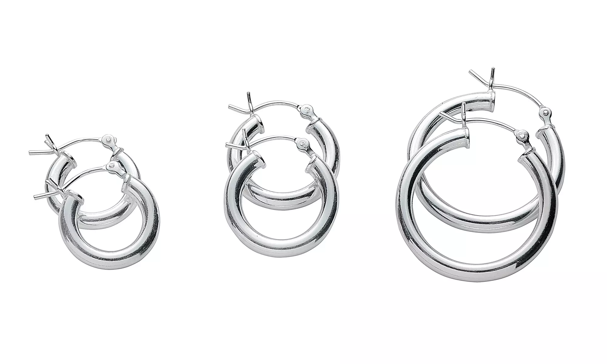 Hoop Earrings in Sterling Silver (3-Pack) - Primary Image