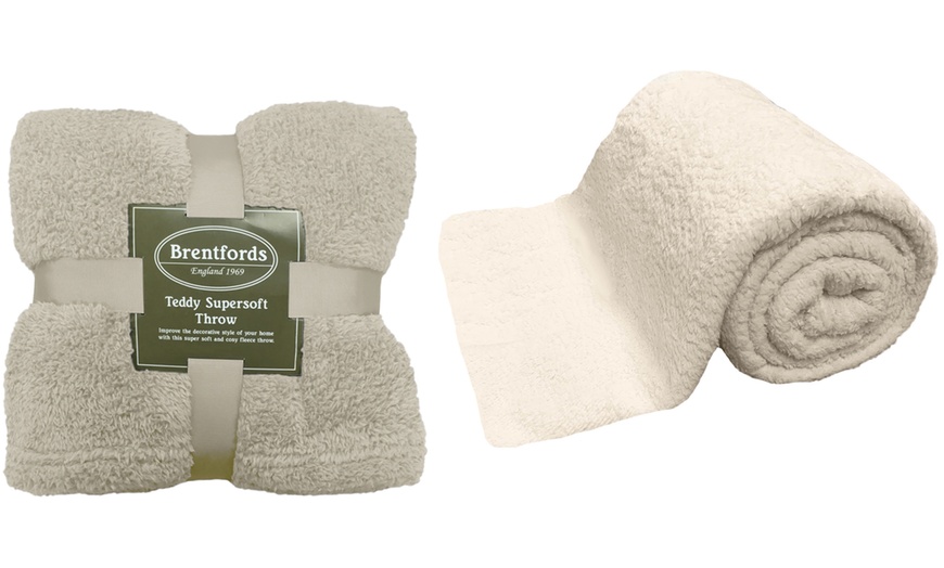 Image 6: Teddy Plush Fleece Throw