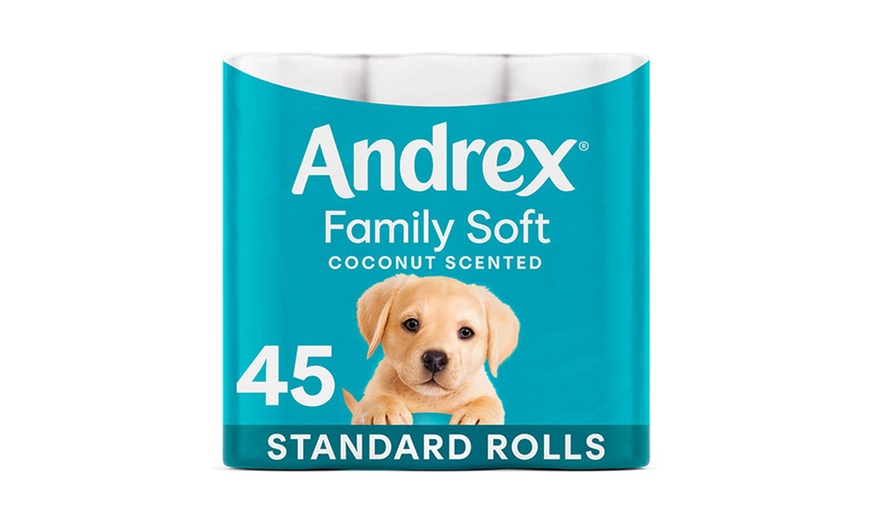 Image 1: 45 or 90 Andrex Coconut Fresh Two-Ply Toilet Tissue Paper