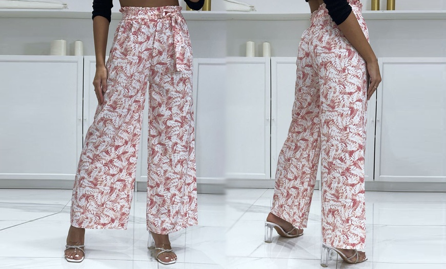 Image 6: Printed Palazzo Trousers