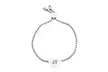 Stainless Steel Initial Slider Bracelet with Cubic Zirconia Accent by Pink Box - Second Medium