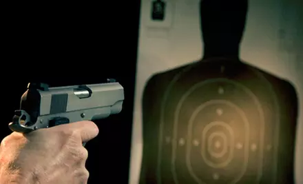 $10 for a Shooting-Range Day Pass with Eye and Ear Protection and One Target at The Firing Line in Clovis ($20 Value) - Primary Image