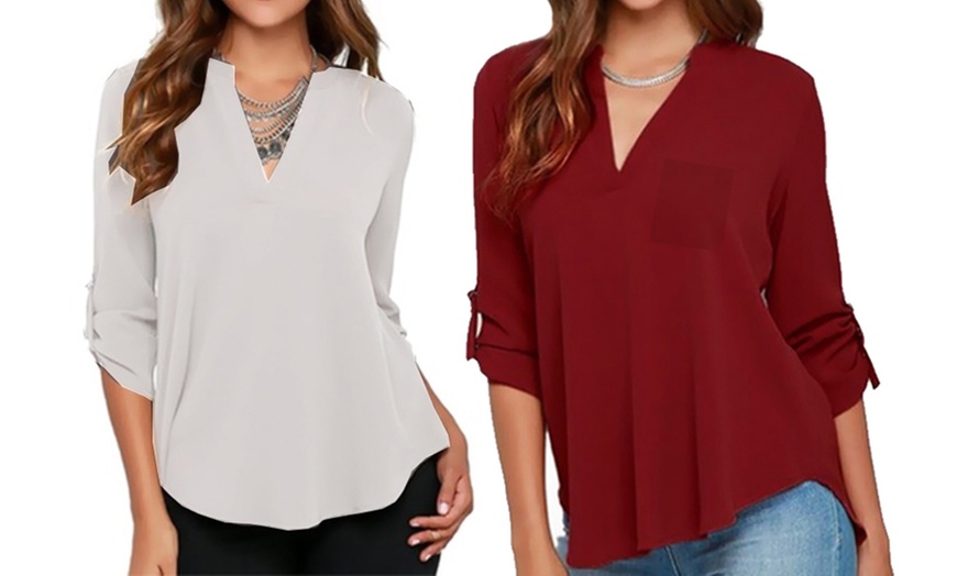 Image 9: Women's V-Neck Blouse