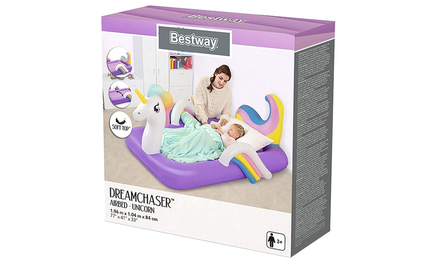 Image 10: Bestway Unicorn Designed Children's Air Bed