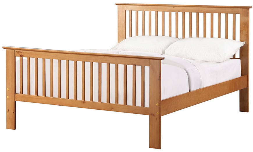 Image 6: Pine Wood Bed Frame