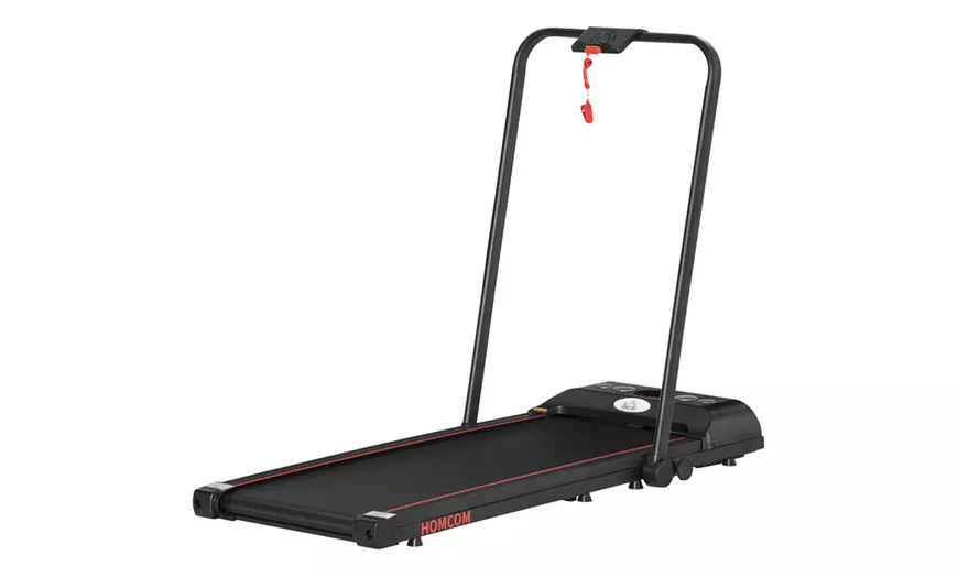 Image 3: HomCom Foldable Walking Pad and Treadmill, with LED Display
