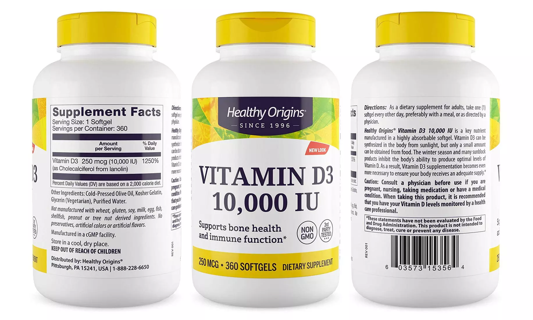 Fino a 1080 capsule di integratore alla vitamina D3 10000IU