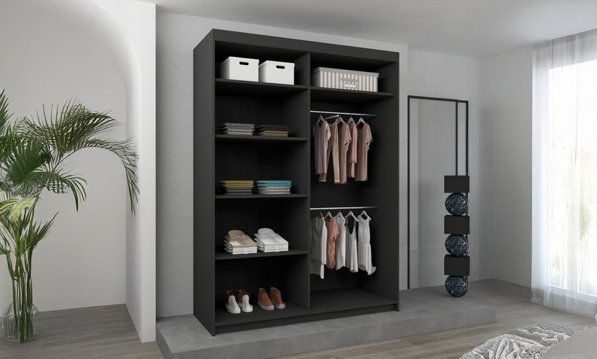 Image 4: Nicole Sliding Wardrobe with Central Mirror