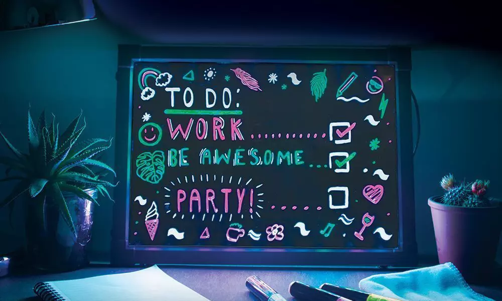 Large LED Neon Message Board with Pens and Remote Control - Image 5