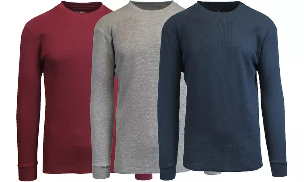 Men's Waffle-Knit Thermal Shirt (3-Pack) (Size L) - Primary Image