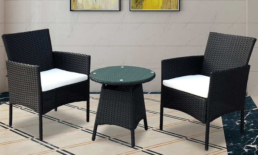 Image 9: Rattan-Effect Bistro Set