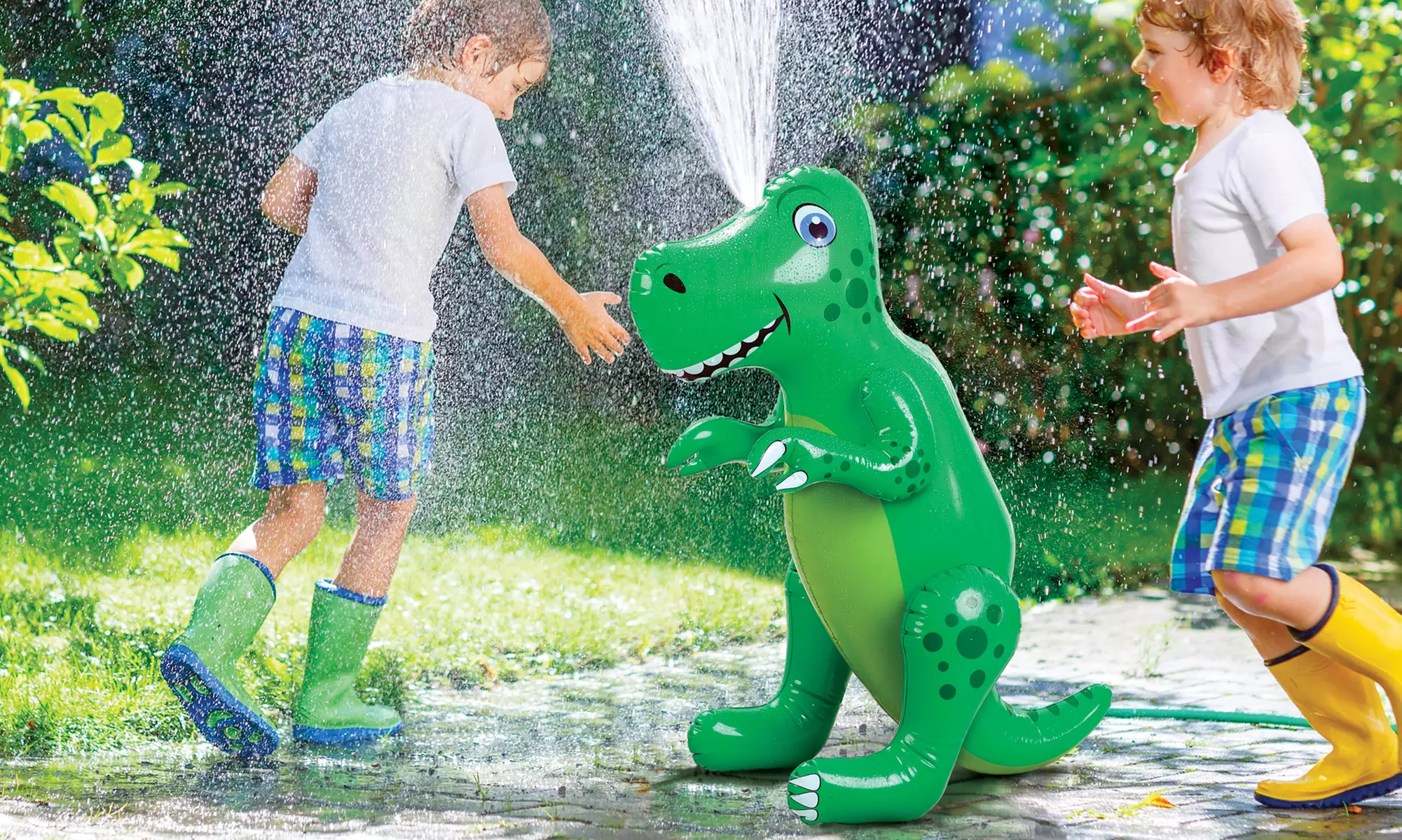 Inflatable Dinosaur, Hydrant, or Dolphin Sprinkler - Primary Image