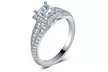 1 1/3 CTTW Diamond Square Frame Engagement Ring in 14K White Gold by Brilliant Diamond - Second Medium