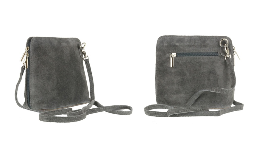 Image 14: Suede Leather Cross-Body Bag