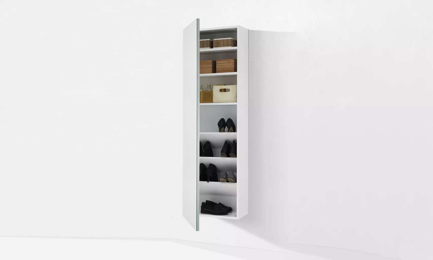 Scaffale-scarpiera con specchio Aqa Design