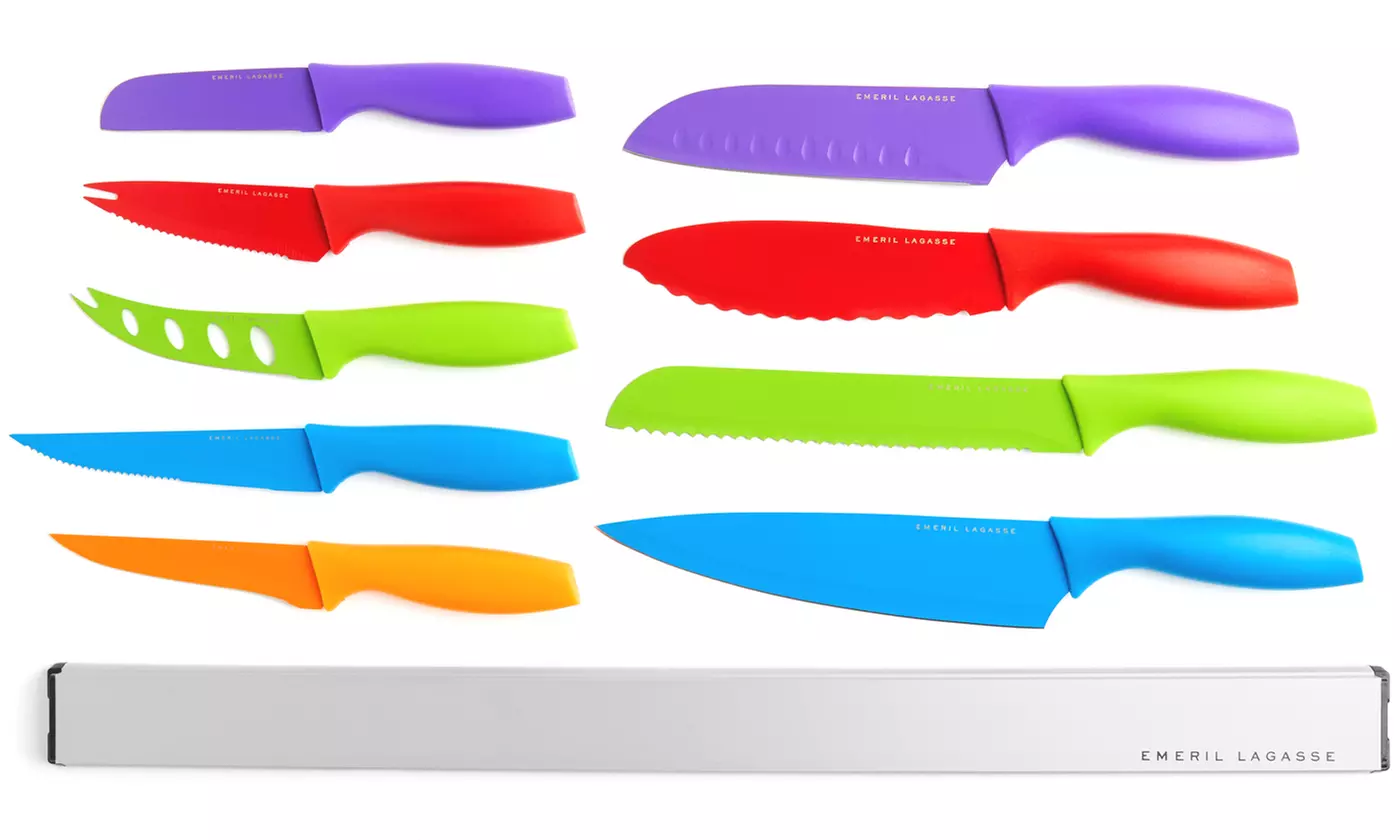 Emeril Non-Stick Cutlery Set with Stainless Magnetic Bar (10-Piece) | Groupon Exclusive - Second Medium