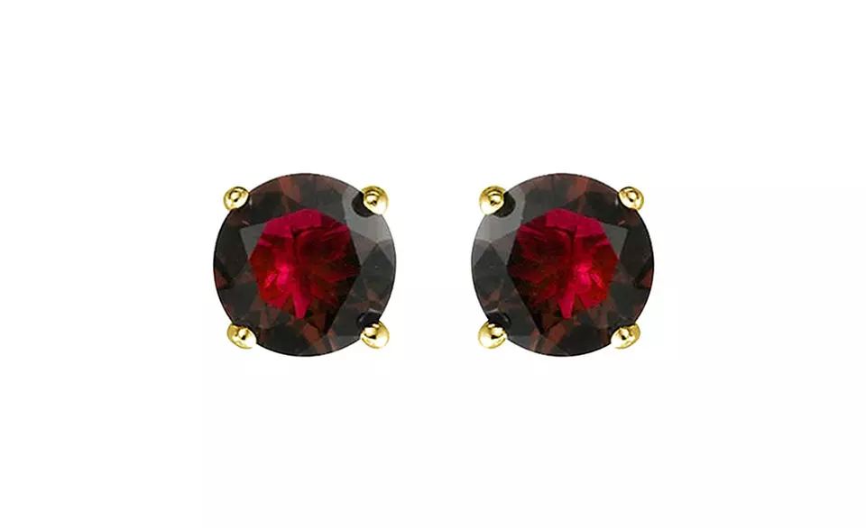 1.65 CTTW Genuine Garnet Stud Earrings in Solid 14K Gold - Primary Image