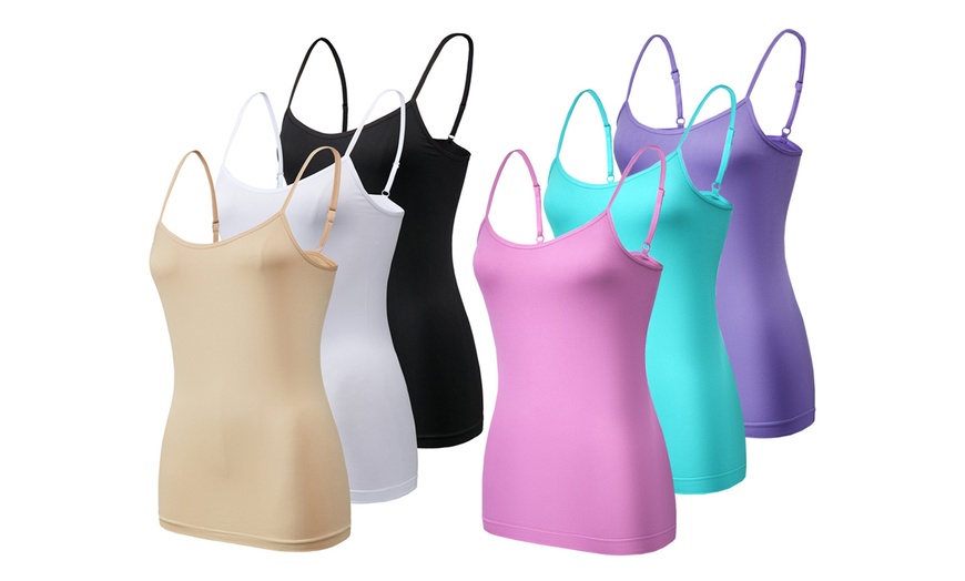 Image 4: Pack of Three, Six or Nine Women's Seamless Vests