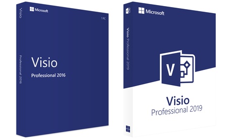 Software per la creazione di diagrammi Microsoft Visio 2016 o 2019, per Windows, con licenza senza scadenza per 1 PC