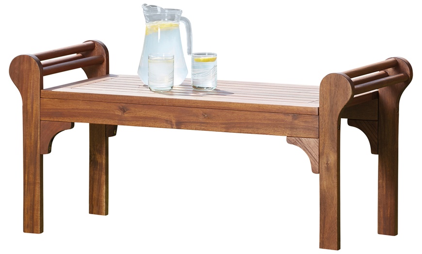 Image 7: Lutyens Acacia Bench, Coffee Table or Set