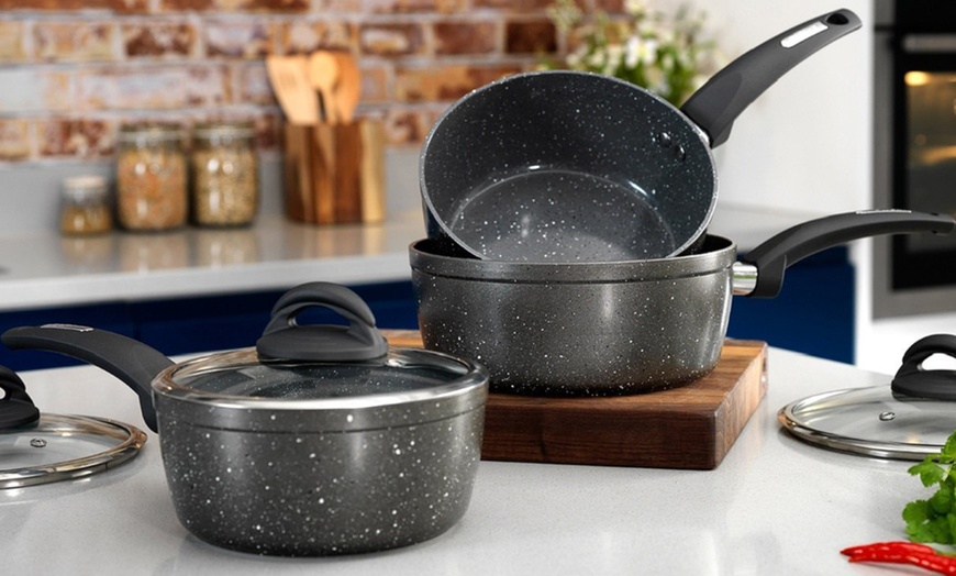 Image 1: Tower Three-Piece Saucepan Set