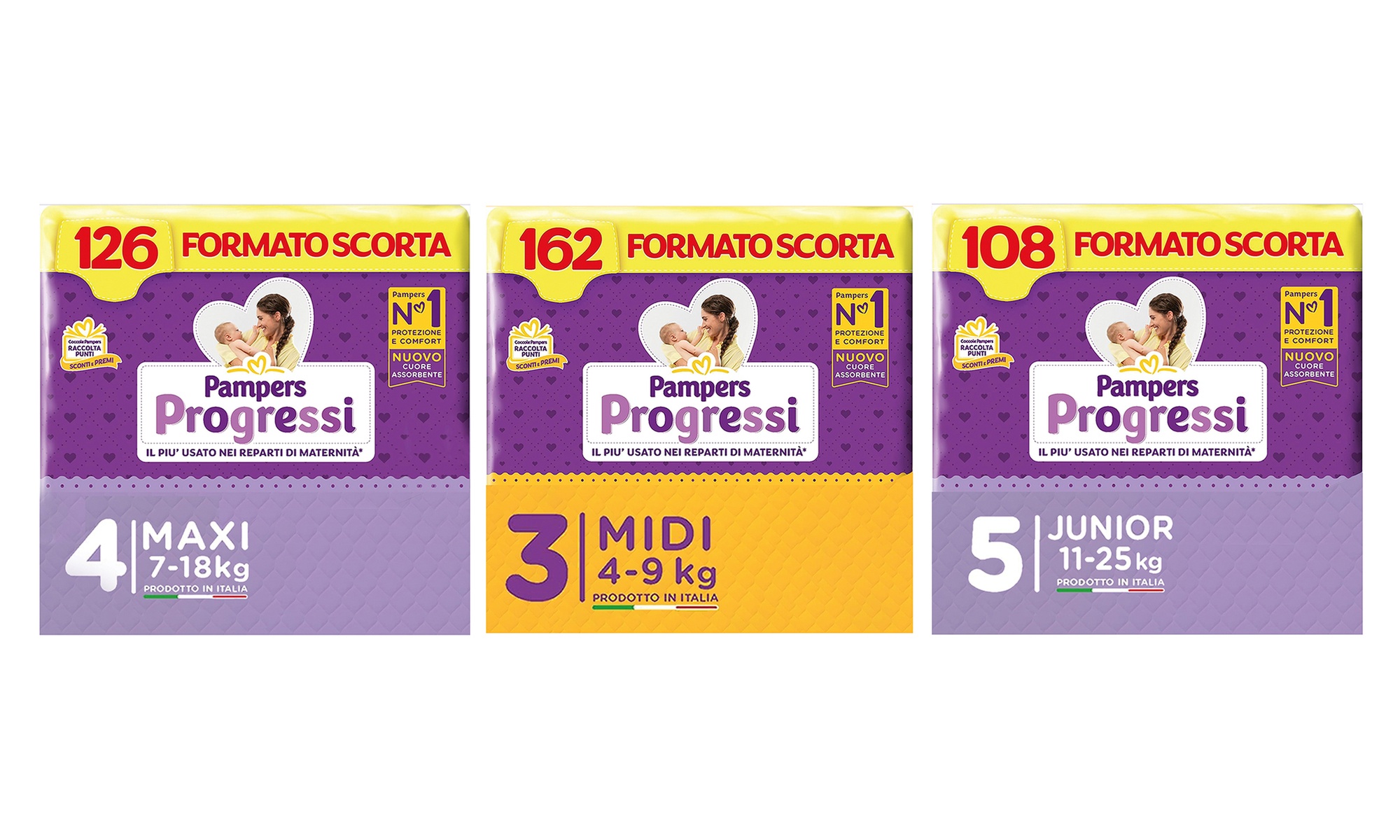 Fino a 162 pannolini Pampers Progressi