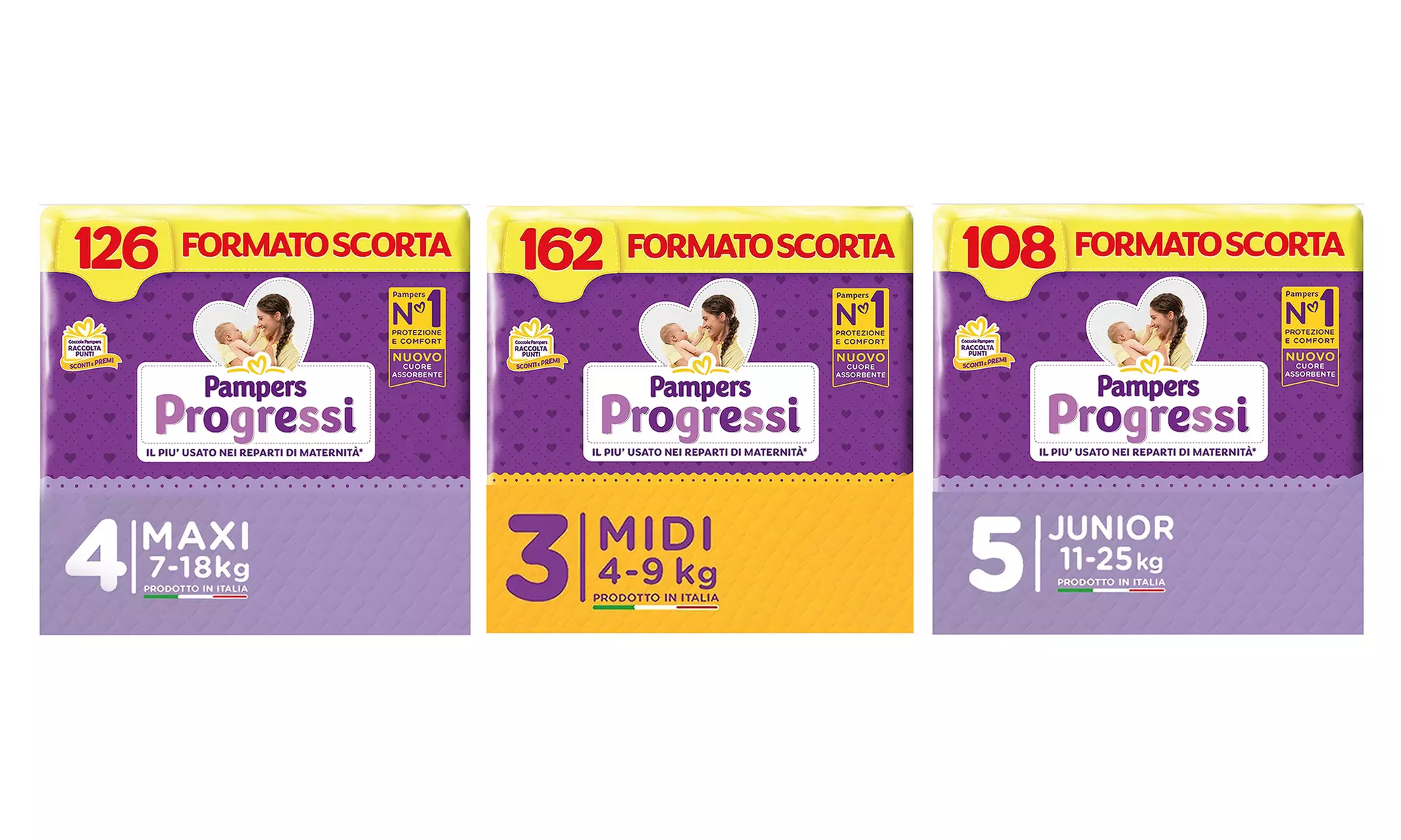 Fino a 162 pannolini Pampers Progressi