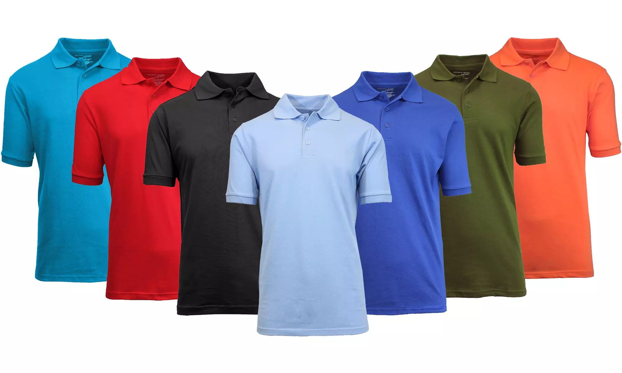 5-Pack Men's Poly-Tech Slim-Fit Pique Polo Shirts (M-3XL) - Primary Image