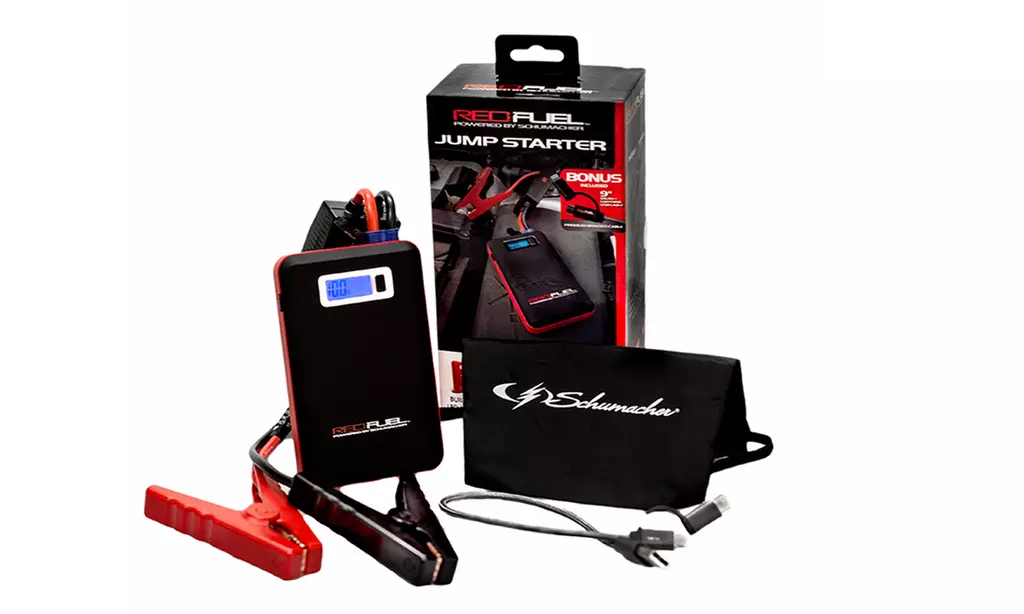 Schumacher Red Fuel Portable 8,000mAh Jump-Starter and Battery Charger Set - Primary Image
