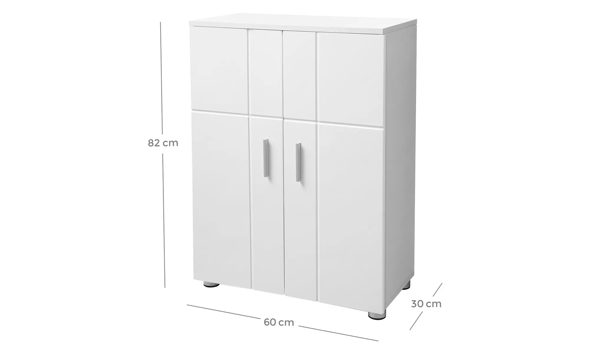 Meuble de rangement de salle de bains Jessica avec 2 portes et poignées métalliques - Second Medium
