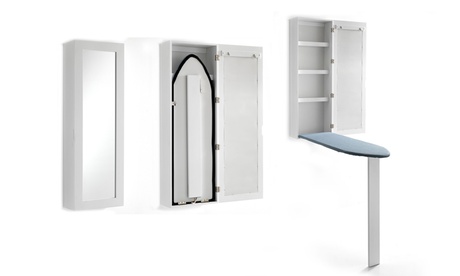 Pensile con asse da stiro con 3 ripiani interni